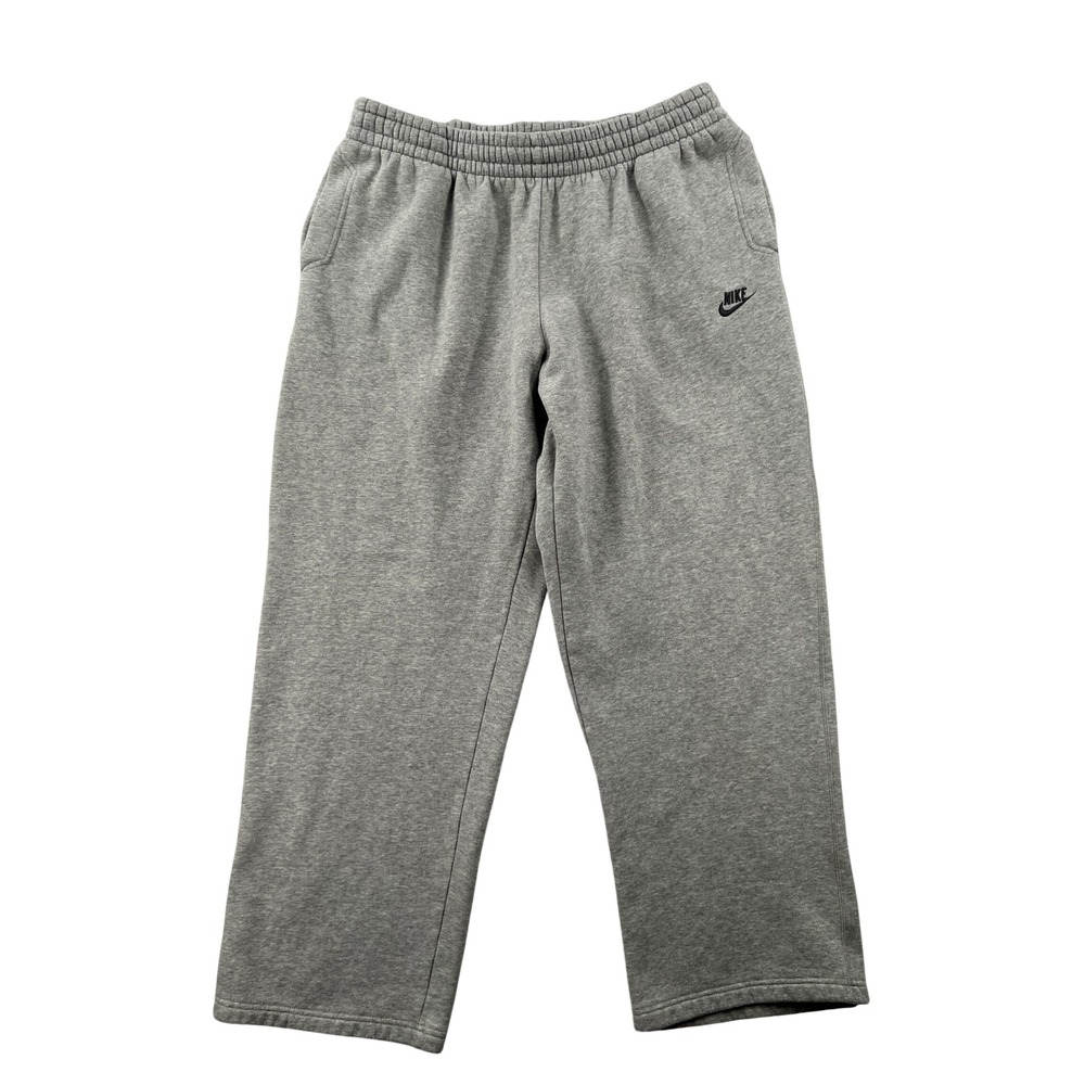Nike Sportswear Open-Hem Fleece Sweatpants Mens XXL Light Gray Loose Fit Baggy